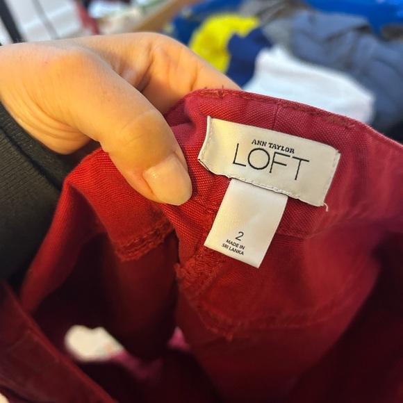 Loft Red Cargo Chino Shorts - Picture 3 of 4